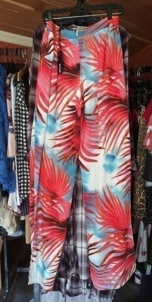 just CAVALLI PALM-PRINT FLARED TROUSERS - Picture 8 of 10